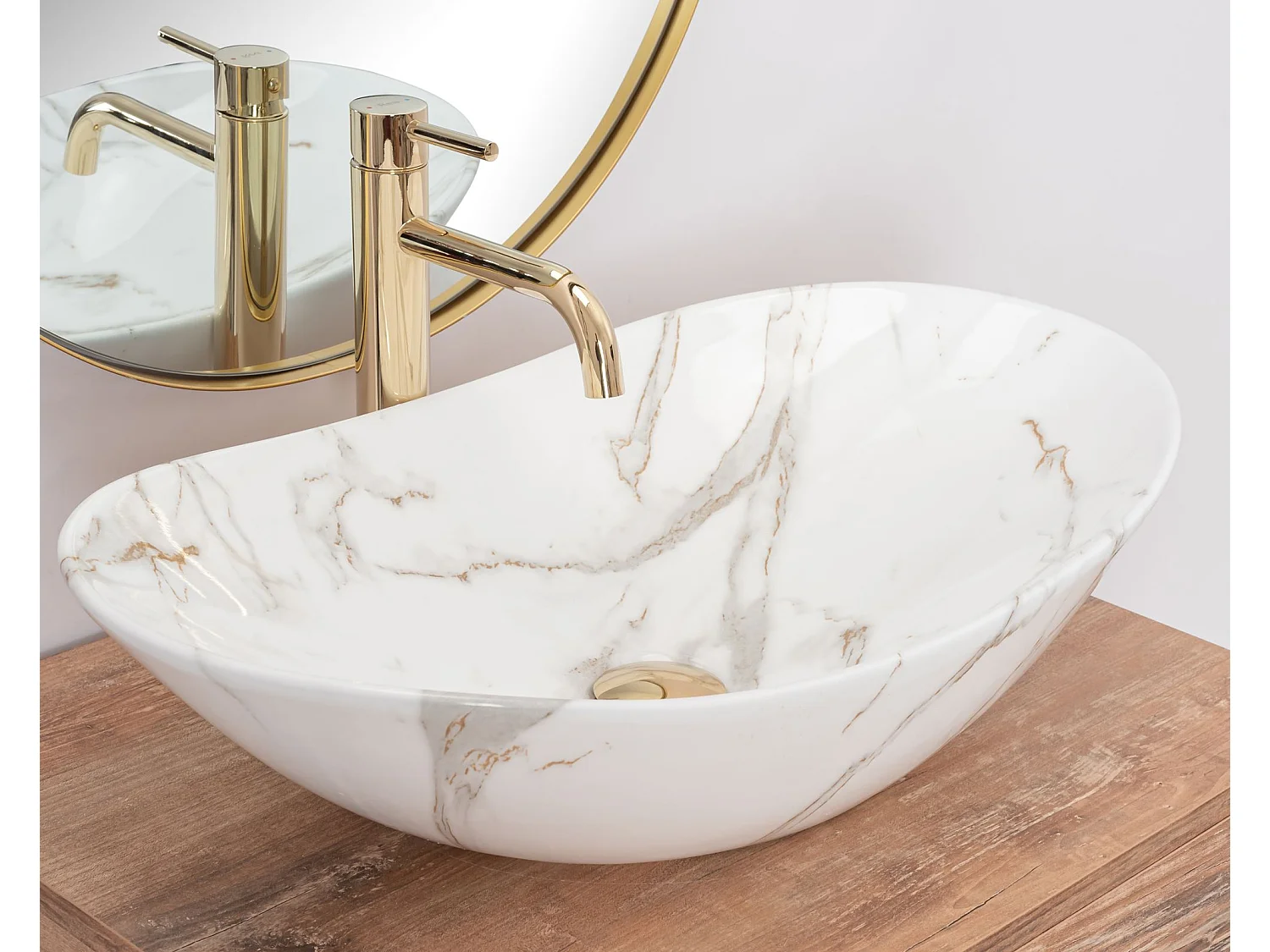 Lavabo Sobre Encimera Rea Royal Shiny Aiax White