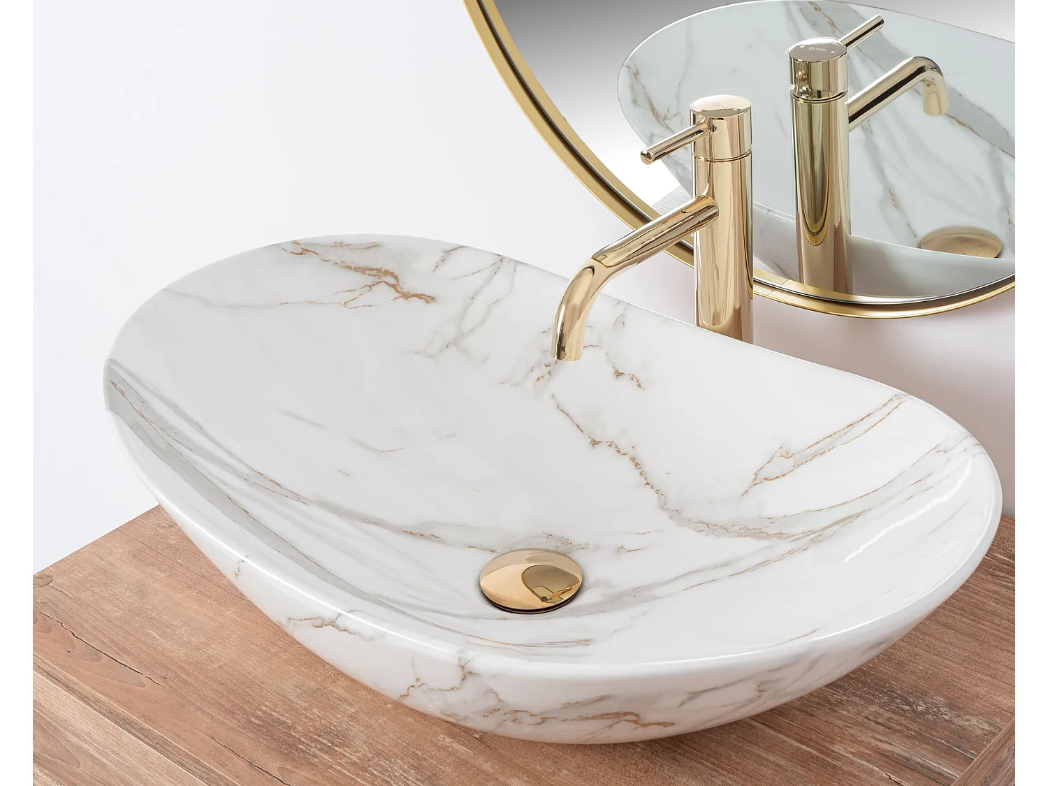 Lavabo Sobre Encimera Rea Royal Shiny Aiax White