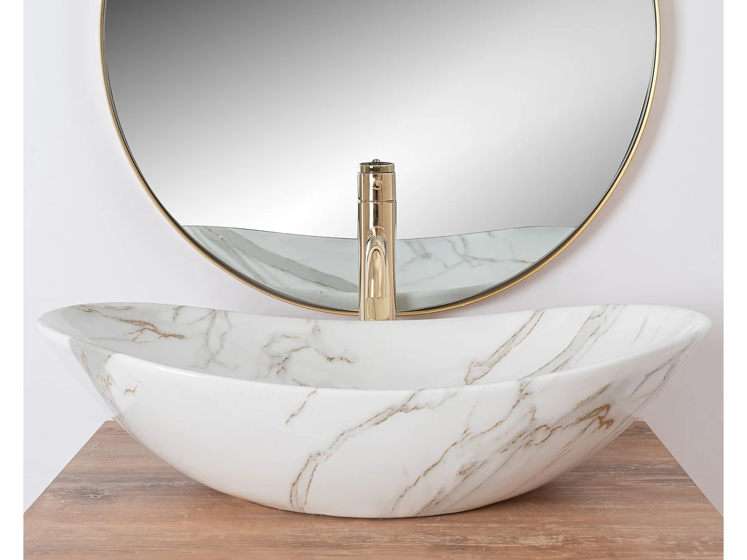 Lavabo Sobre Encimera Rea Royal Shiny Aiax White