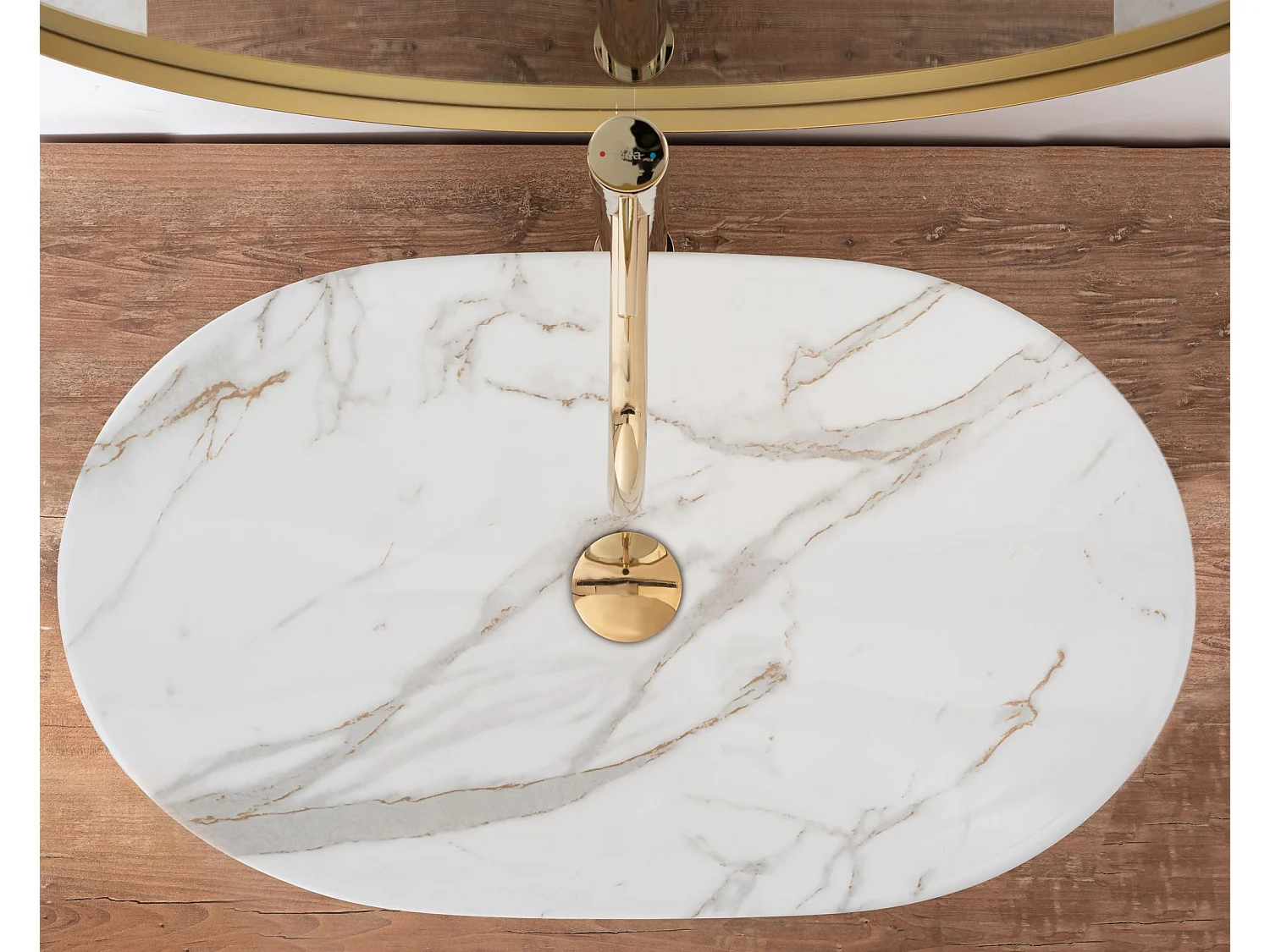 Lavabo Sobre Encimera Rea Royal Shiny Aiax White