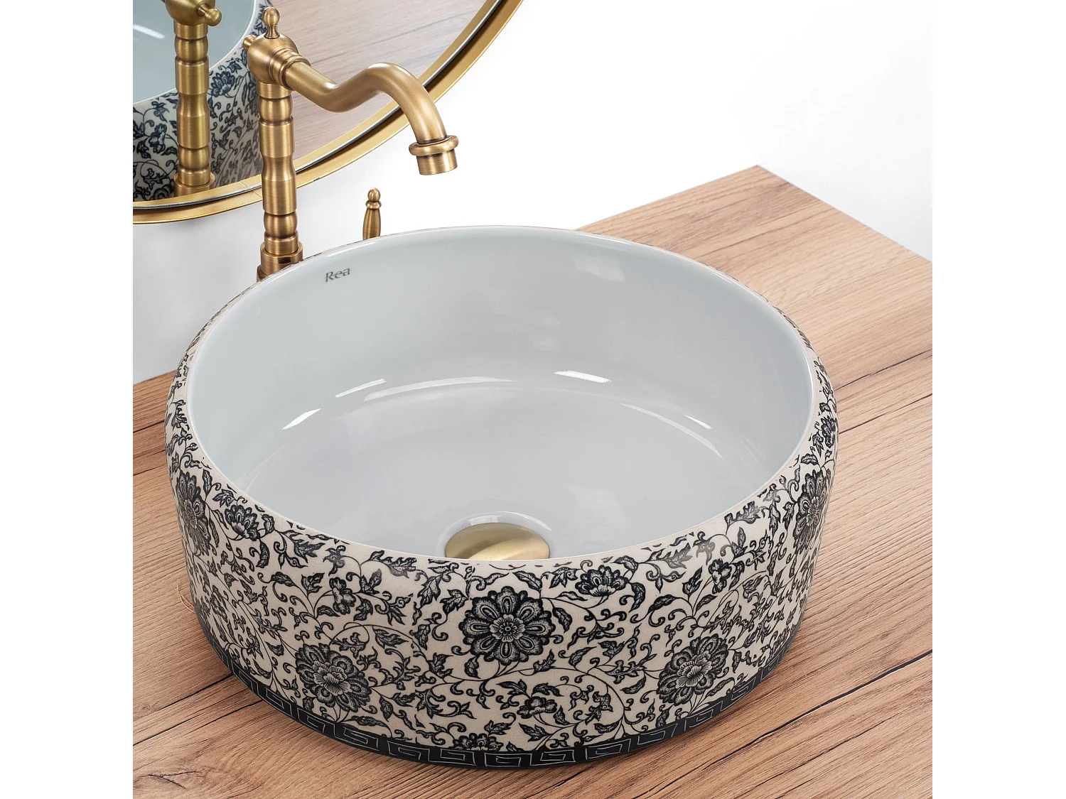 Lavabo Da Appoggio Rea Florisa White