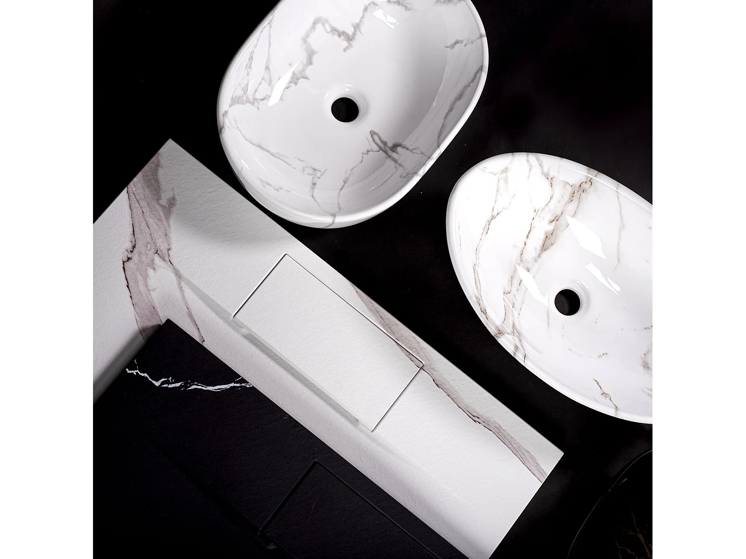 Countertop Basin Rea Cleo 81 Marmo Shiny White 81X41X13,5Cm