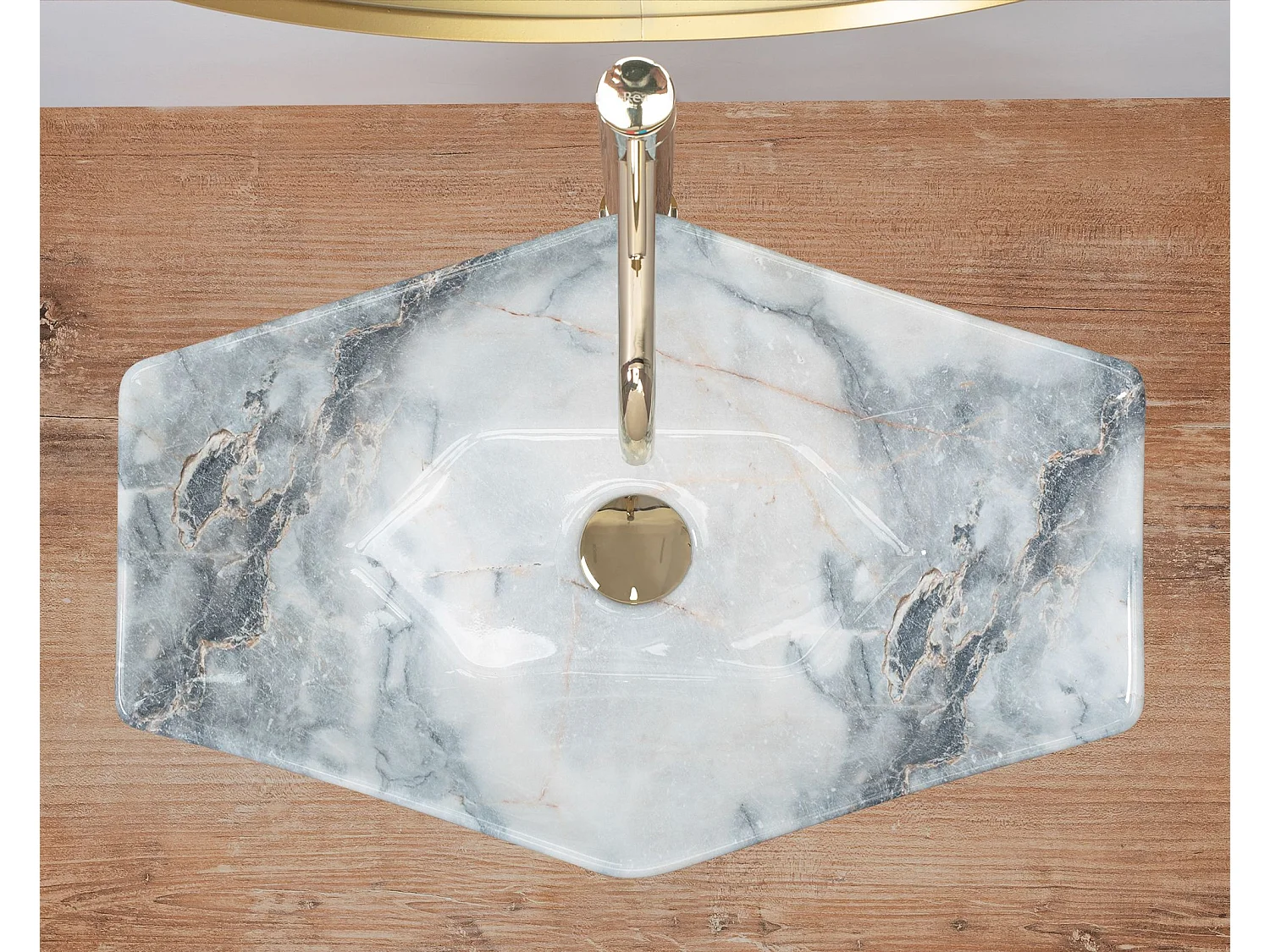 Aufsatzwaschbecken Rea Vegas Granit Shiny Grey