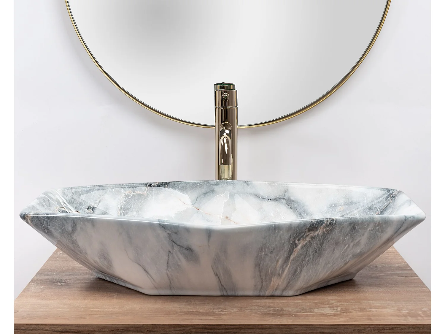 Vasque À Poser Rea Vegas Granit Shiny Grey