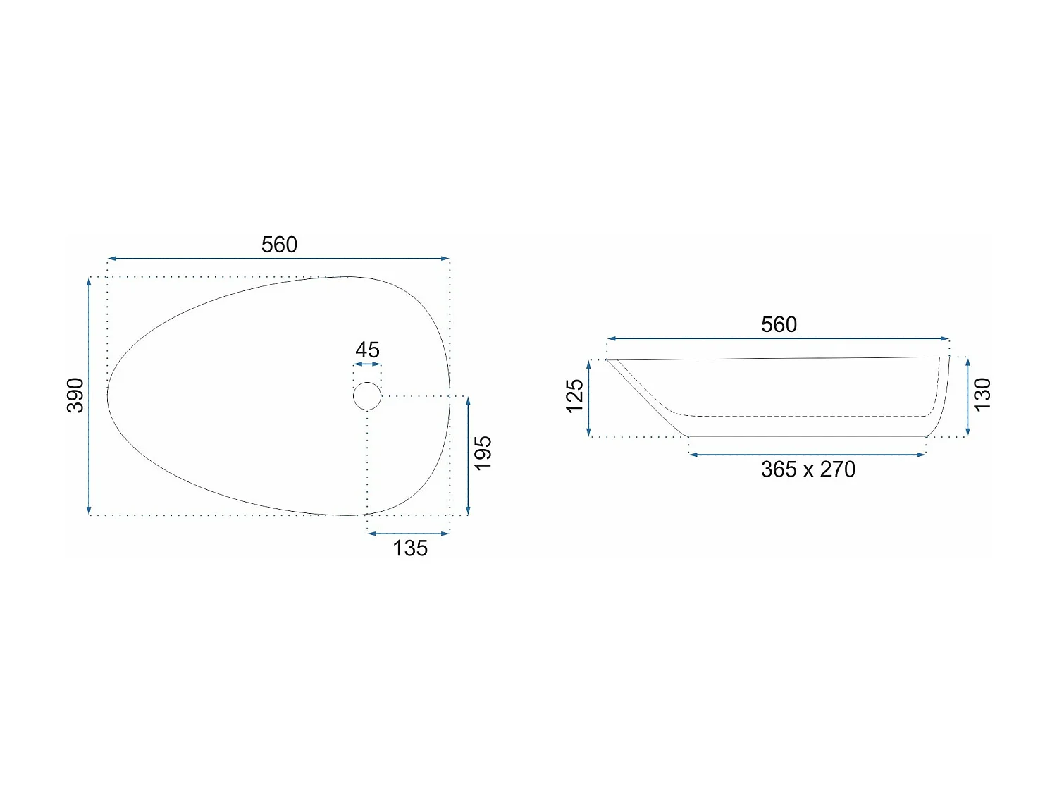 Lavatório De Apoio Rea Greta 55 White
