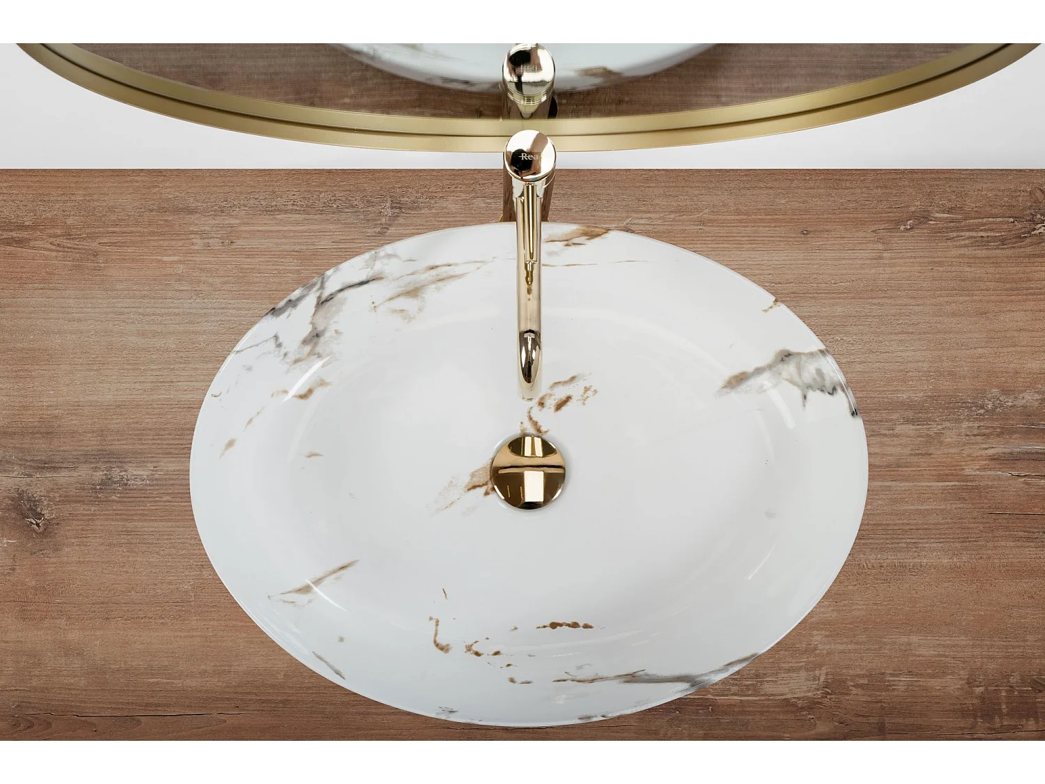 Lavabo Da Appoggio Rea Queen Carrara Shiny White