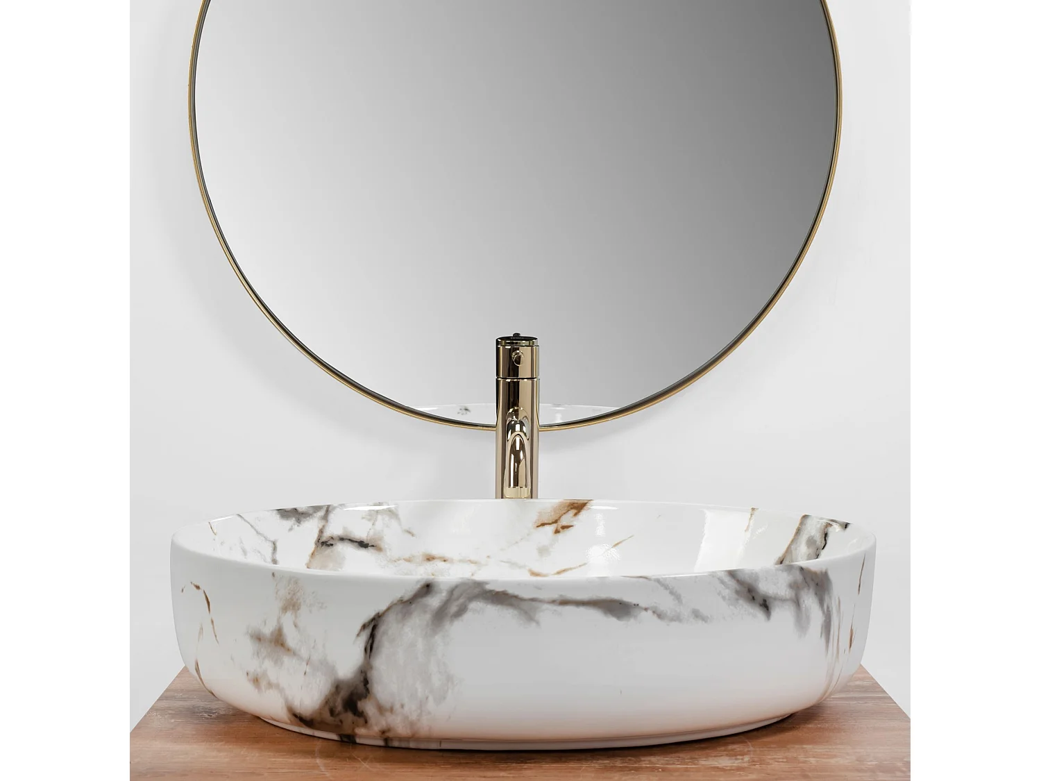 Aufsatzwaschbecken Rea Queen Carrara Shiny White