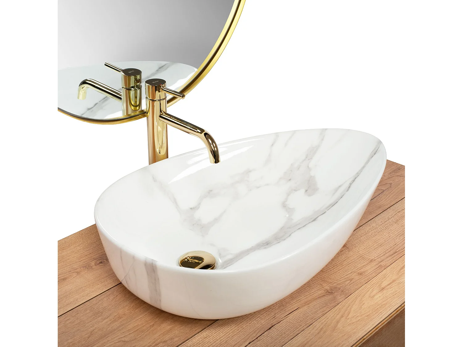 Lavabo Sobre Encimera Rea Greta 65 Bianco Shiny White