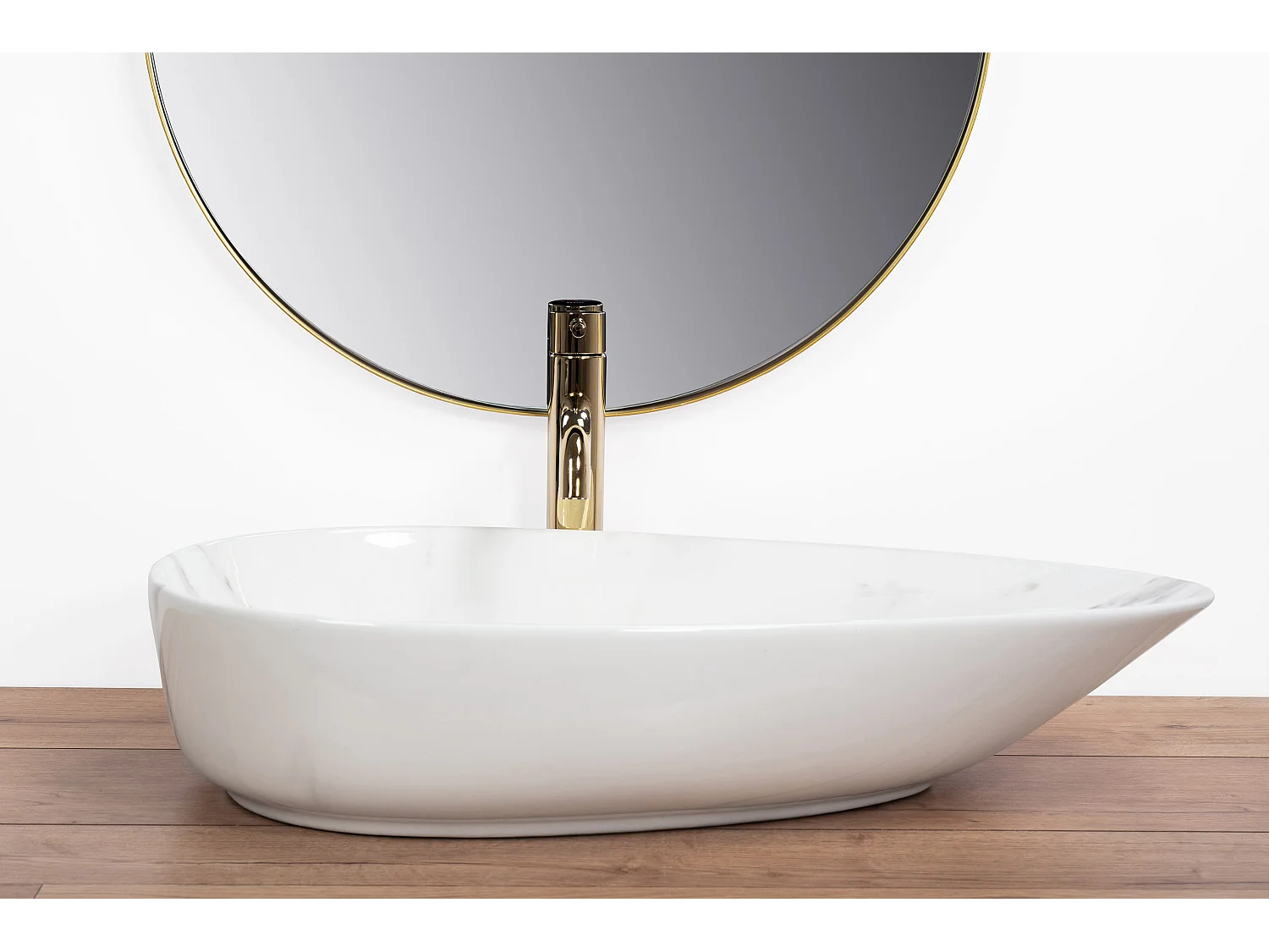 Lavabo Sobre Encimera Rea Greta 65 Bianco Shiny White