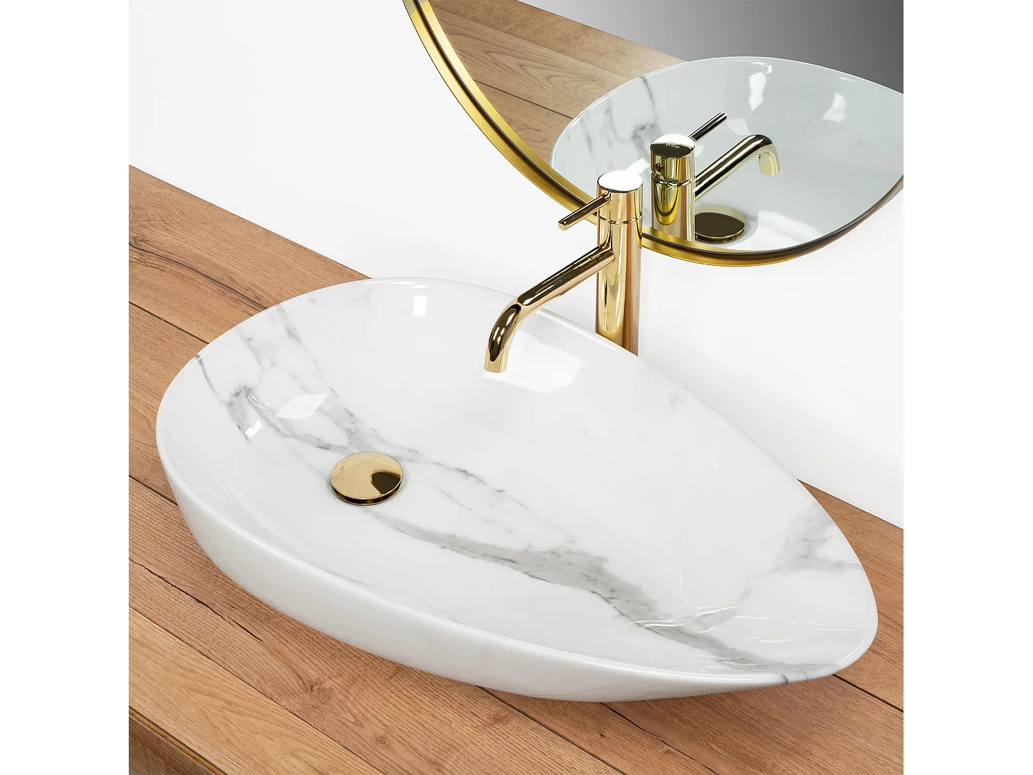 Vasque À Poser Rea Greta 65 Bianco Shiny White