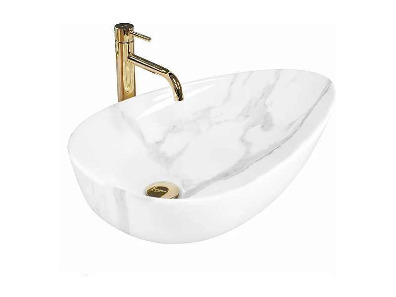 Vasque À Poser Rea Greta 65 Bianco Shiny White