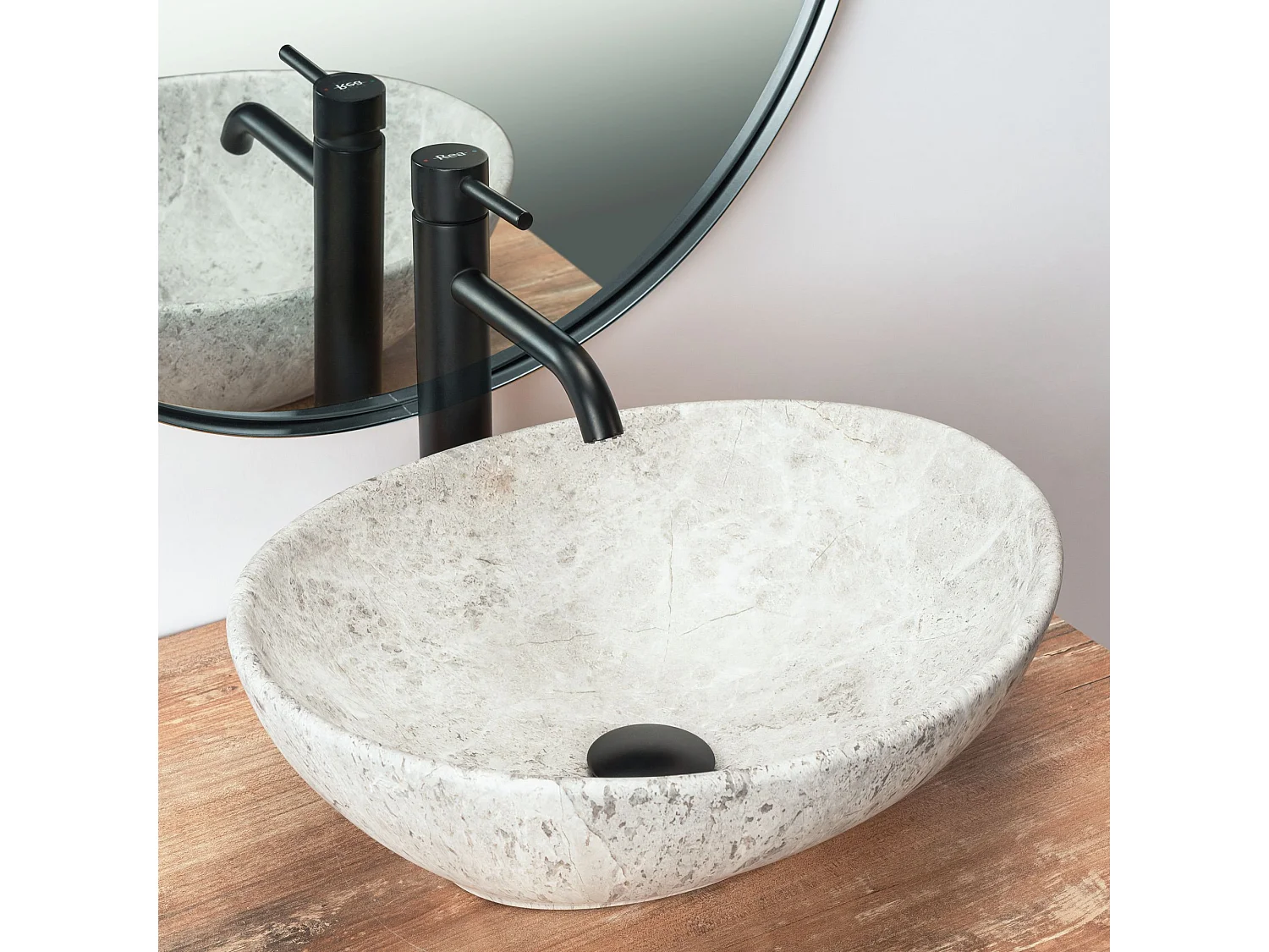 Aufsatzwaschbecken Rea Sofia Light Stone Grey