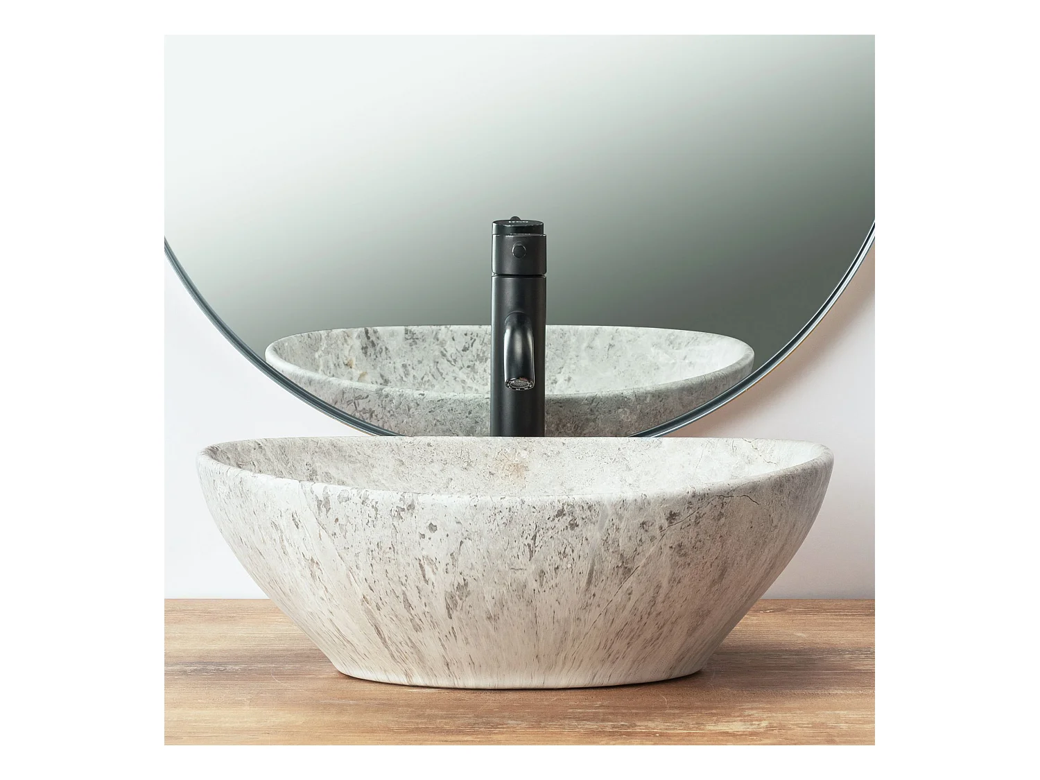 Lavabo Sobre Encimera Rea Sofia Light Stone Grey