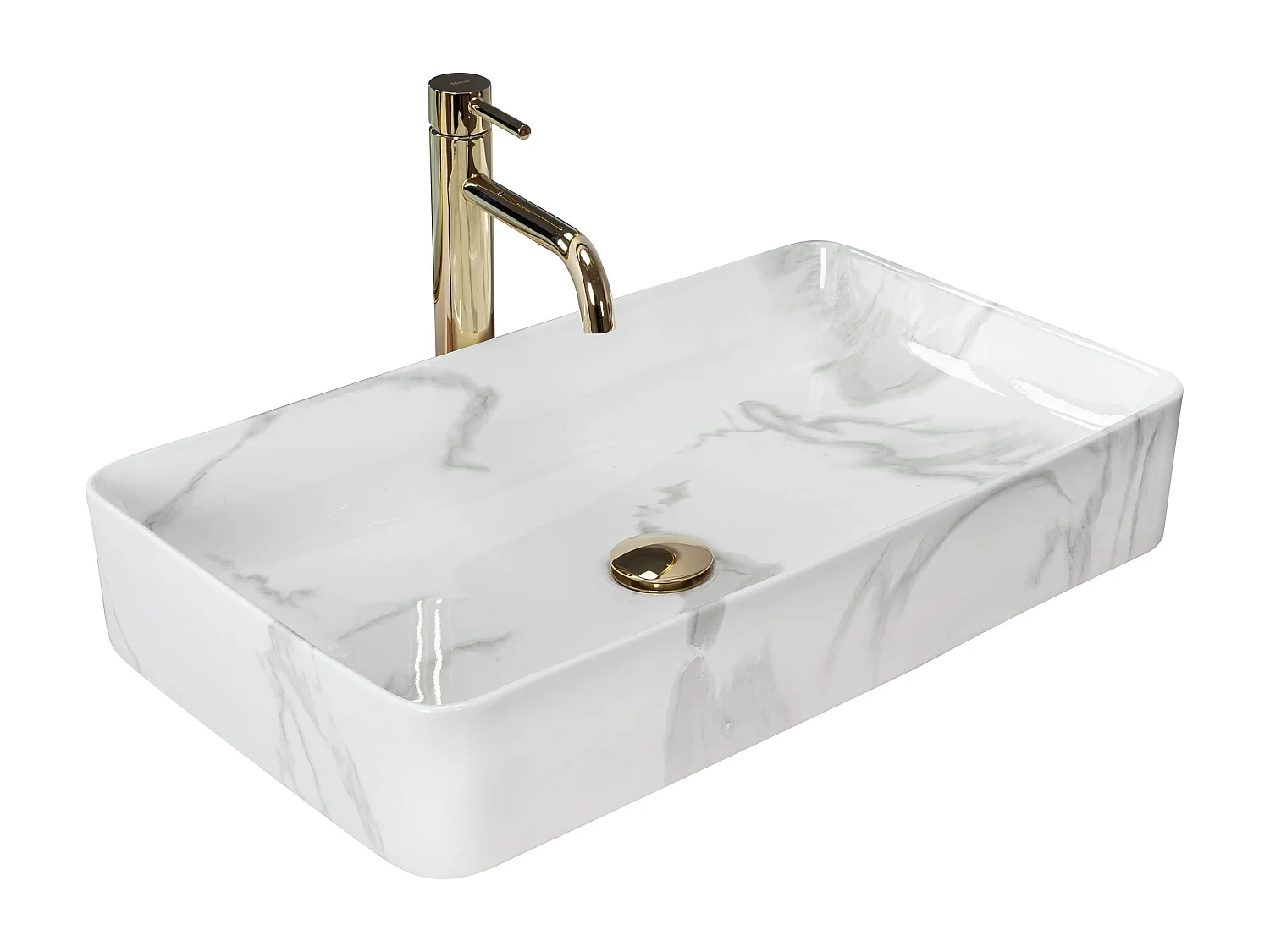 Opzetwastafel Rea Denis Marmo Shiny White