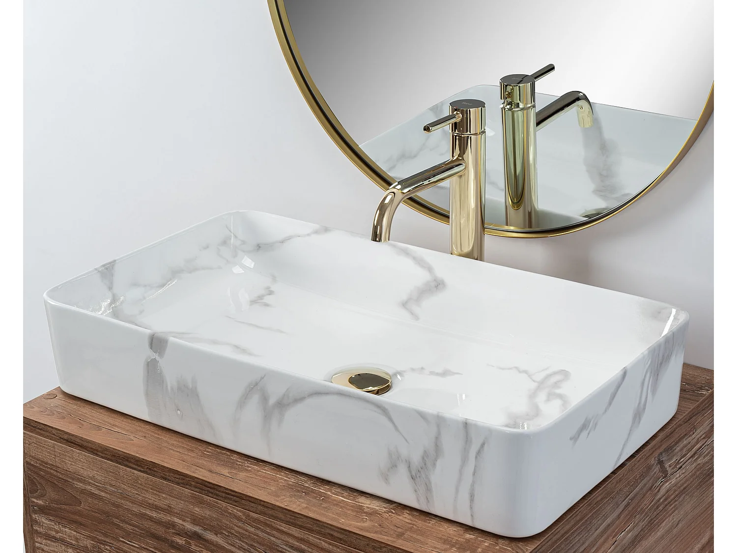 Opzetwastafel Rea Denis Marmo Shiny White