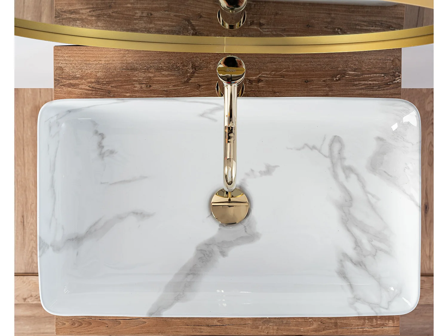 Opzetwastafel Rea Denis Marmo Shiny White