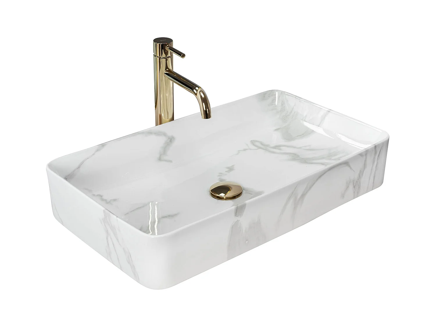 Opzetwastafel Rea Denis Marmo Shiny White