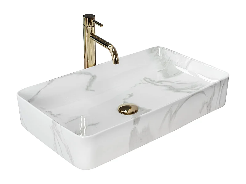 Vasque À Poser Rea Denis Marmo Shiny White