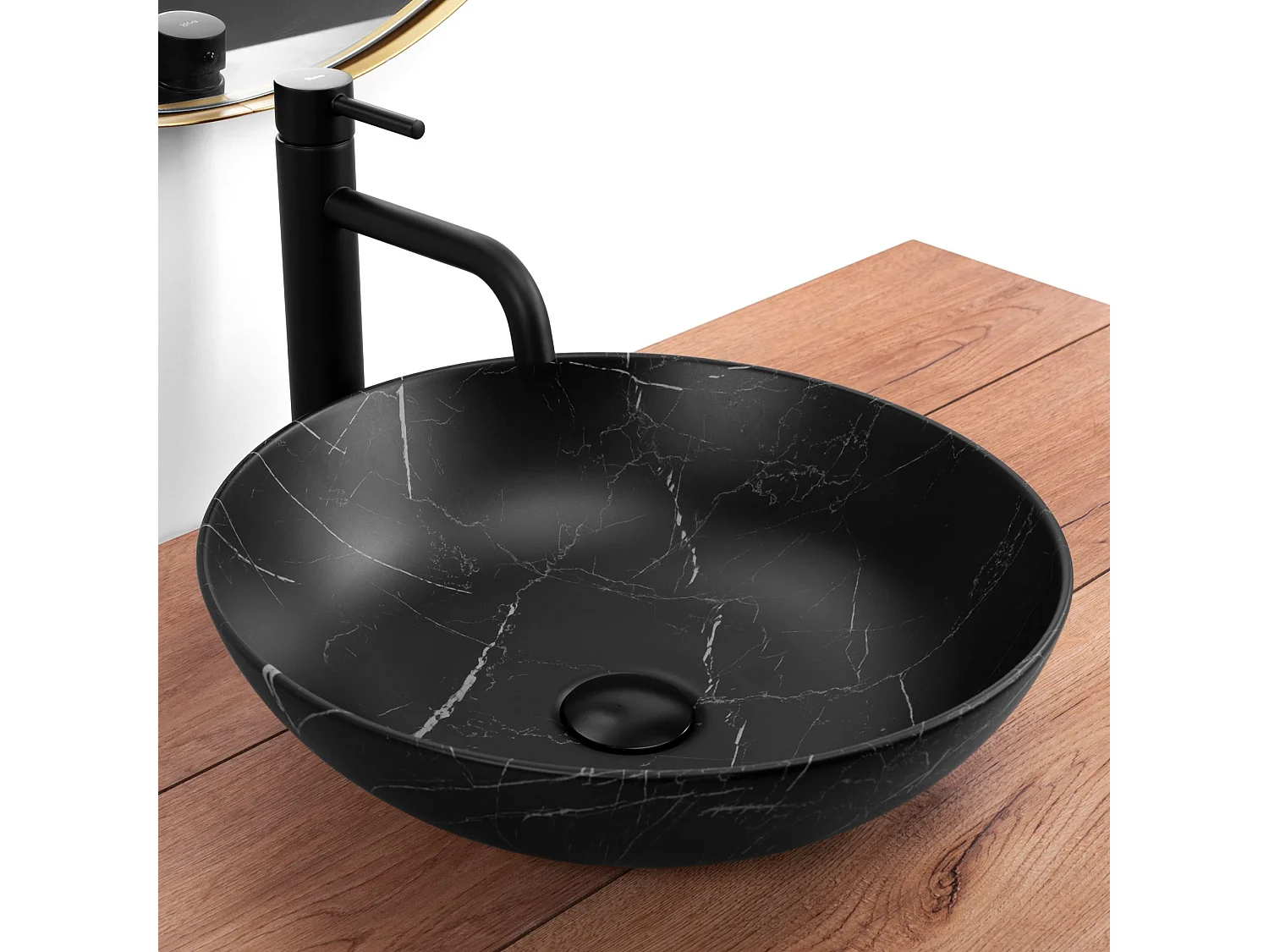 Lavabo Da Appoggio Rea Fibo Black