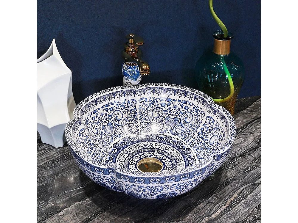 Vasque À Poser Rea Vivien Blue