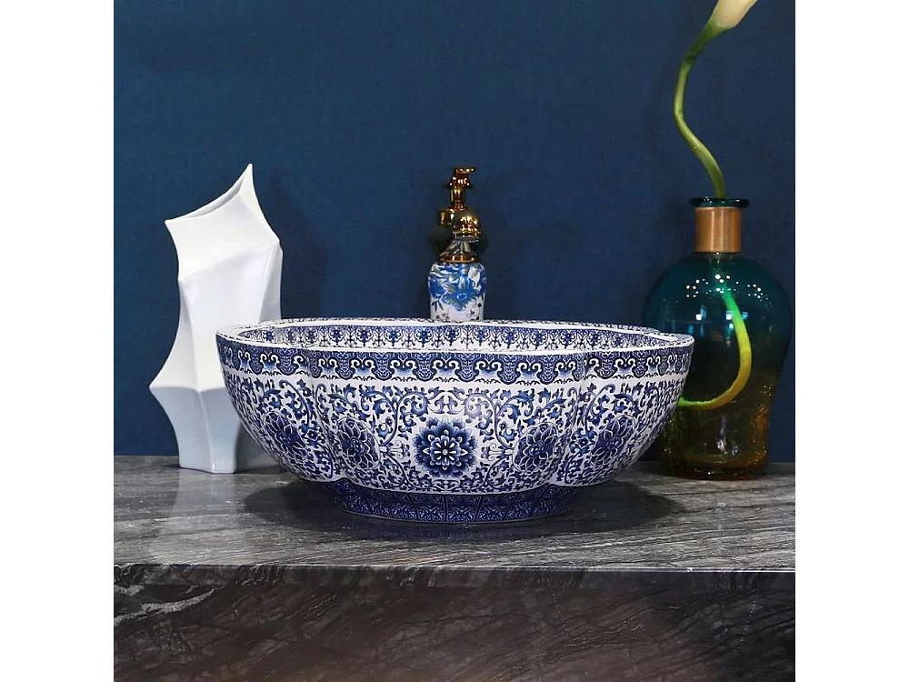 Vasque À Poser Rea Vivien Blue