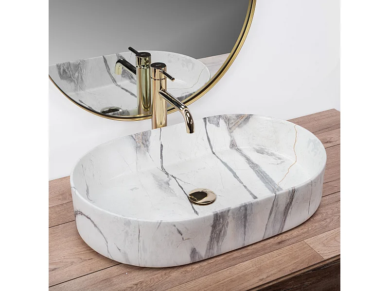 Lavabo Da Appoggio Rea Nadia 60 Sand White