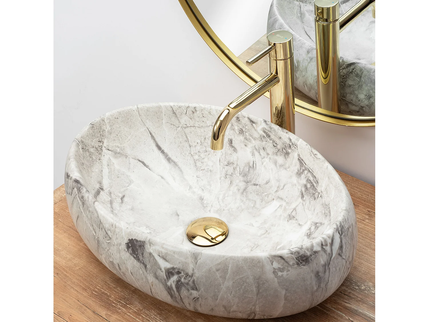 Opzetwastafel Rea Linda Stone Beige