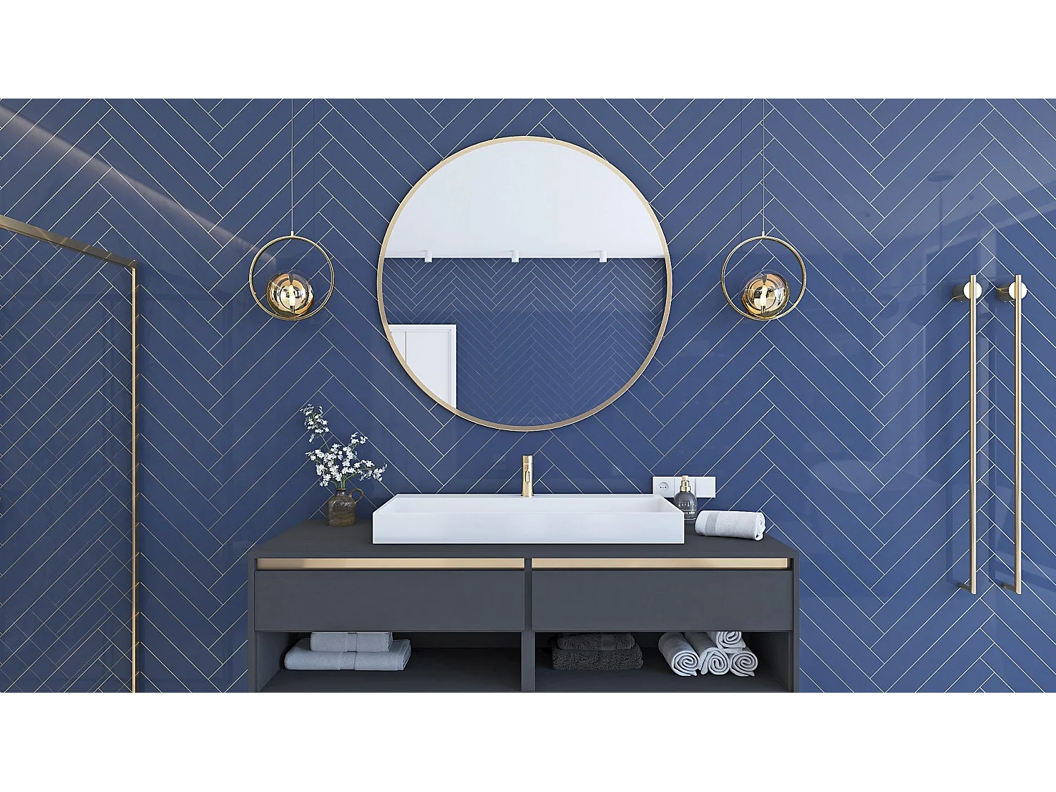 Lavabo In Conglomerato Rea Goya 70 White