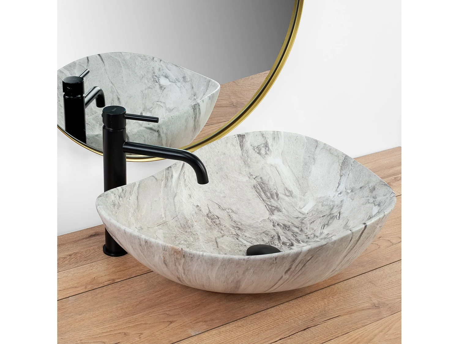 Lavabo Da Appoggio Rea Dora Stone White