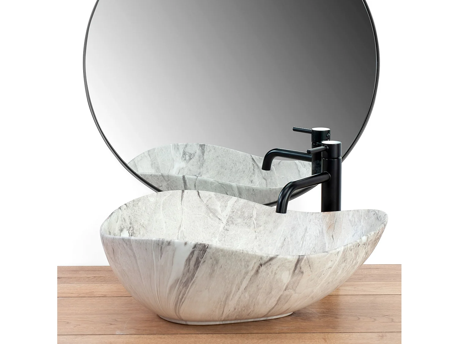 Lavabo Da Appoggio Rea Dora Stone White