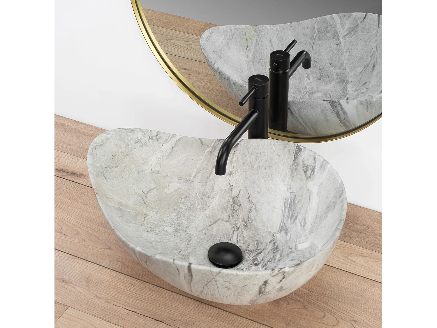 Lavabo Da Appoggio Rea Dora Stone White