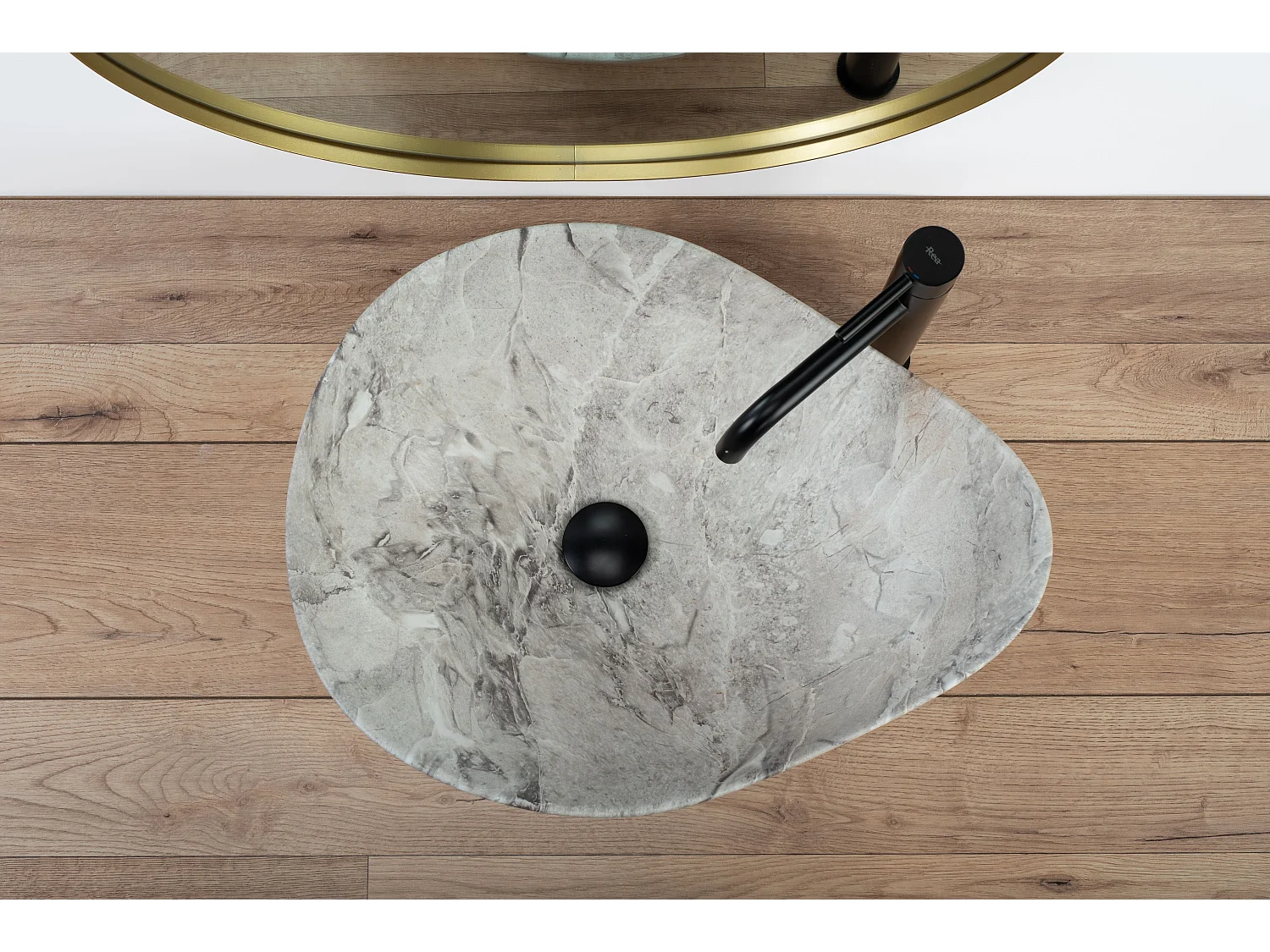 Lavabo Da Appoggio Rea Dora Stone White