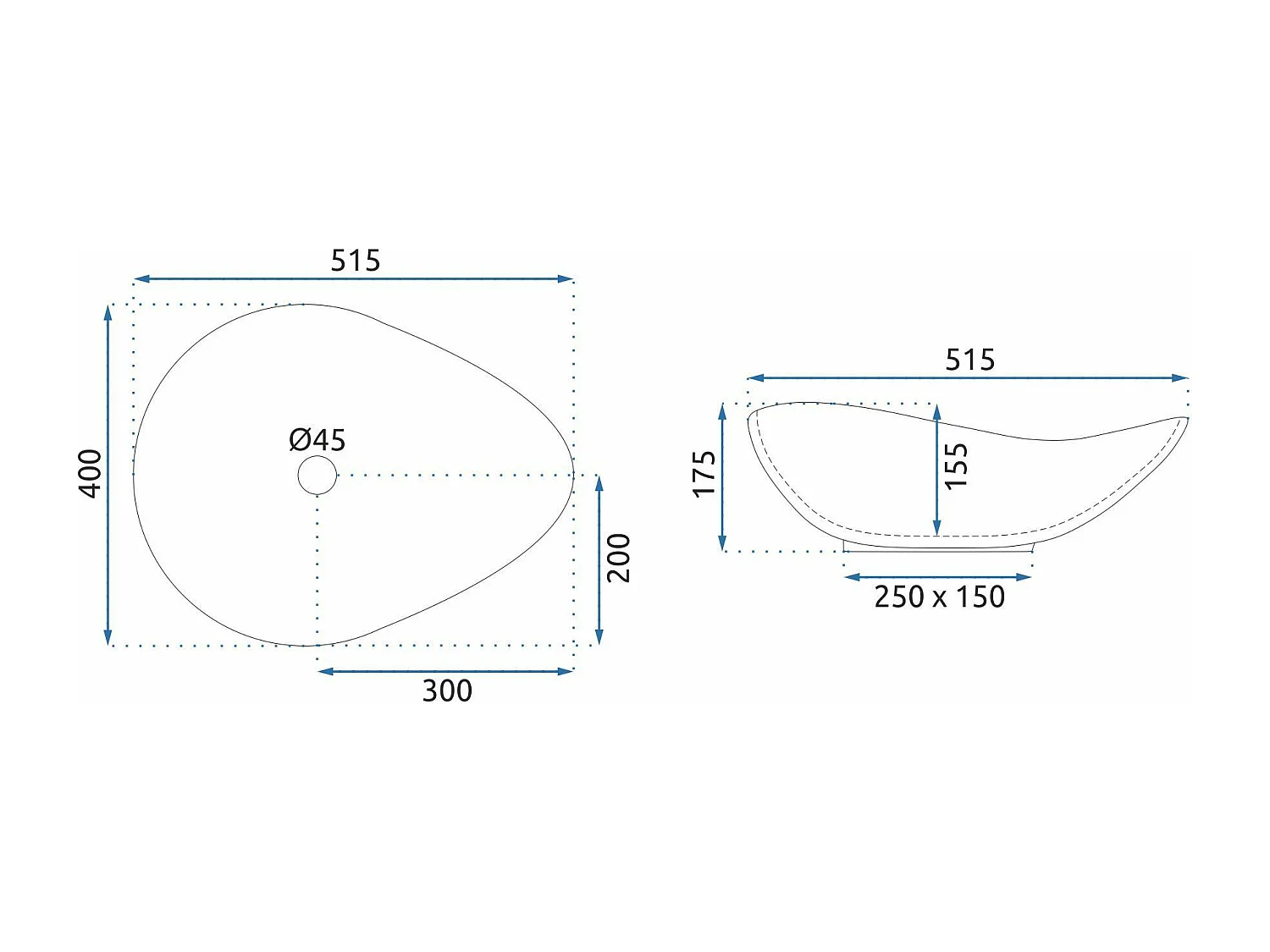 Lavabo Da Appoggio Rea Dora Stone White