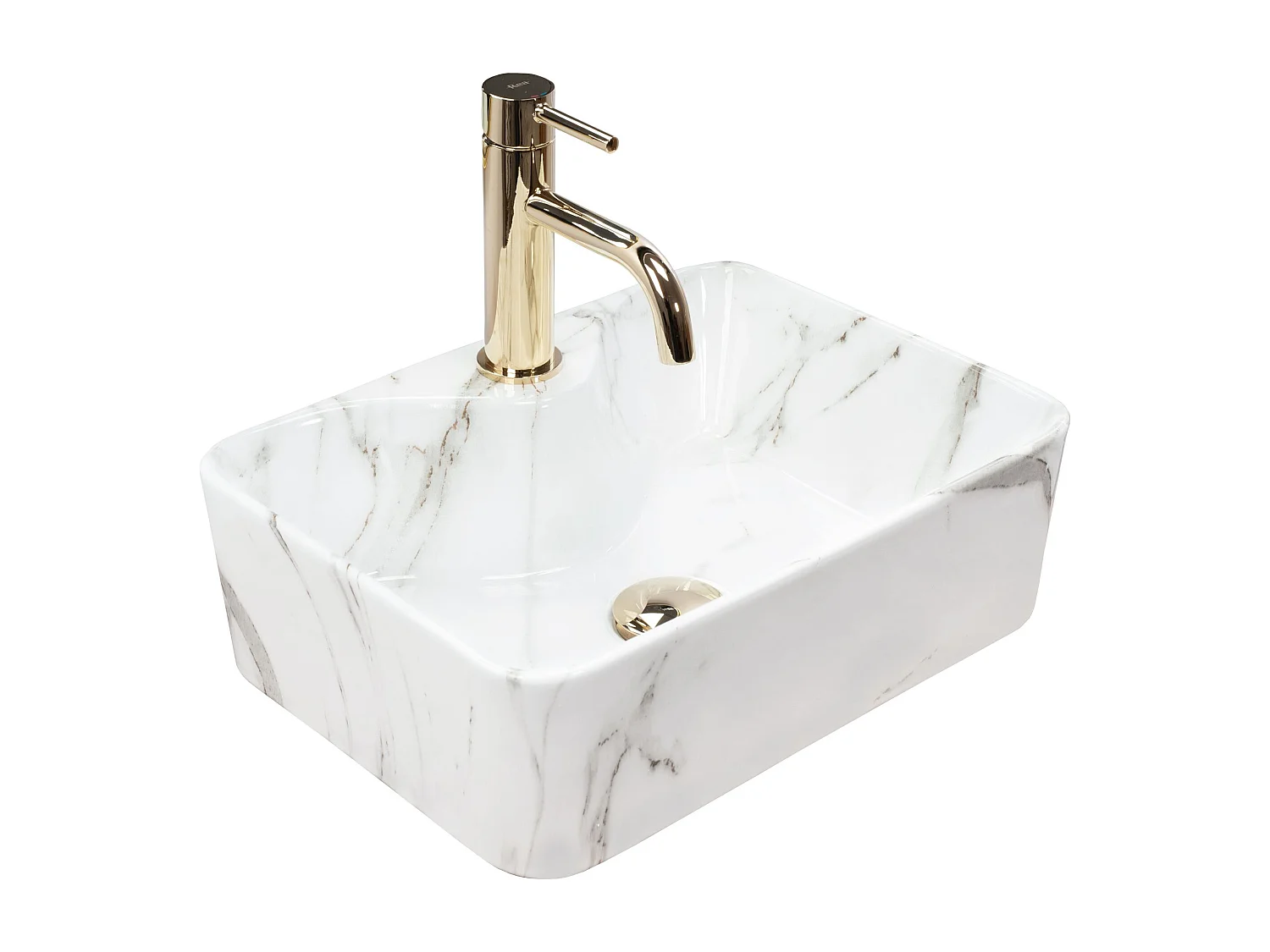 Opzetwastafel Rea Kelly Mini Shiny Aiax White Rectangle