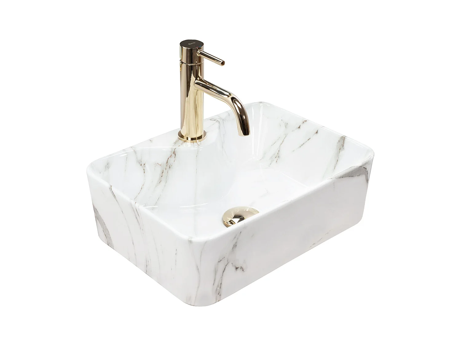 Lavabo Da Appoggio Rea Kelly Mini Shiny Aiax White Rectangle