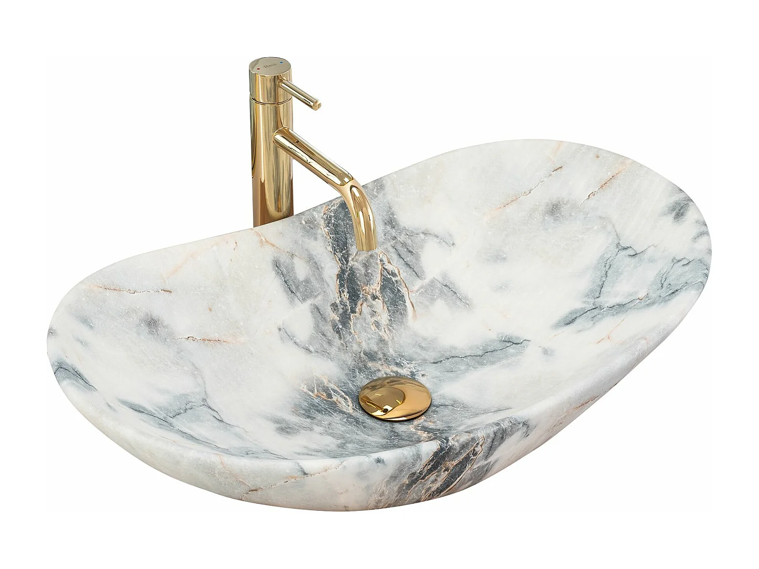 Lavabo Da Appoggio Rea Royal Granit White