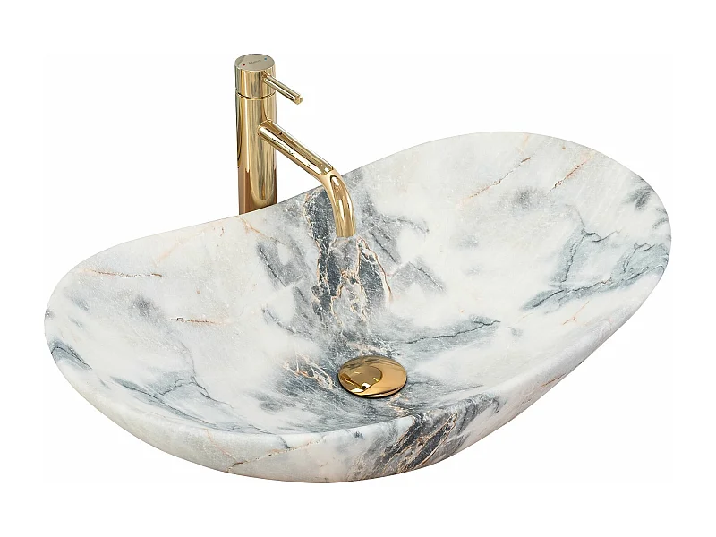 Lavabo Da Appoggio Rea Royal Granit White