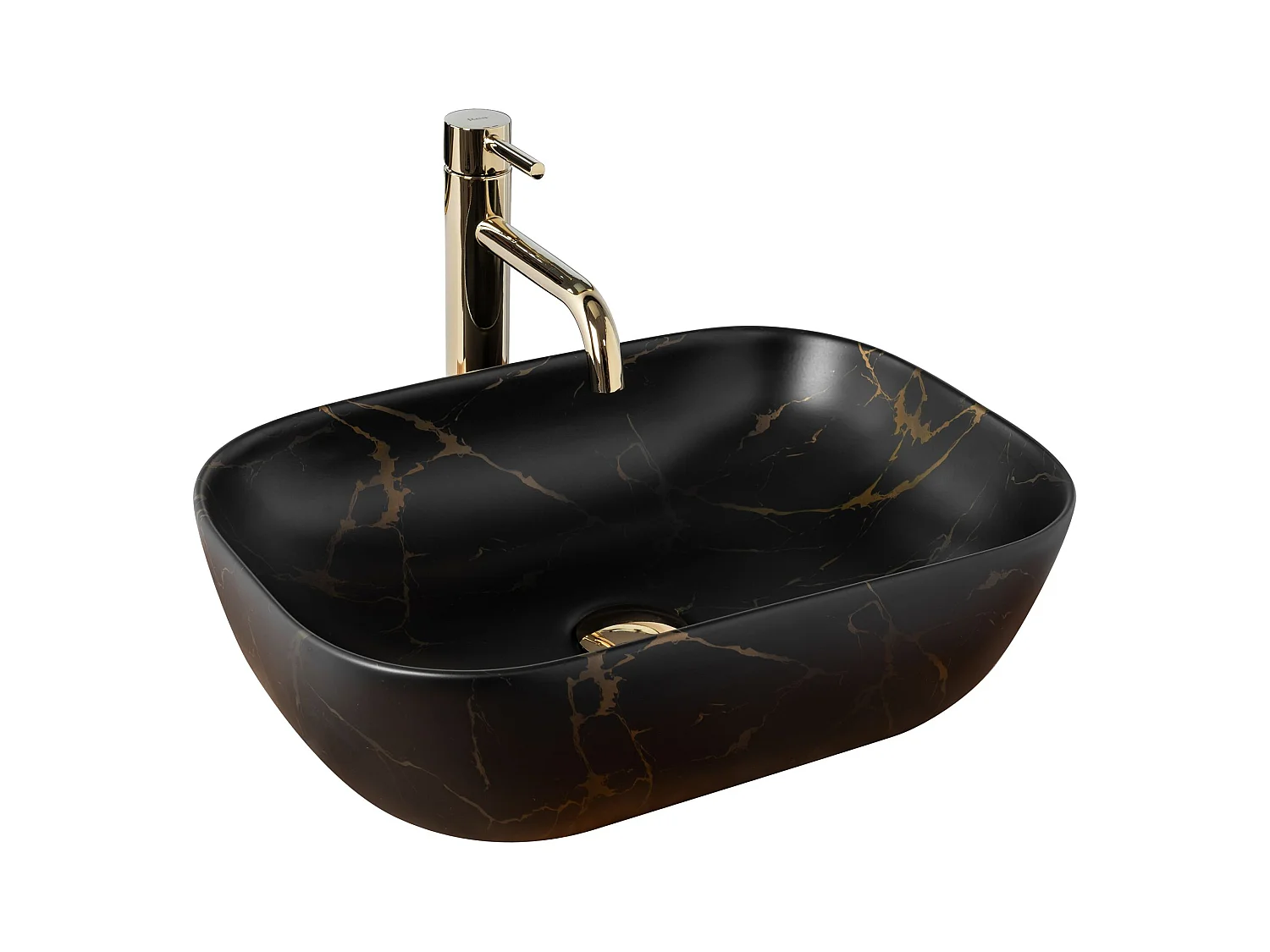 Vasque À Poser Rea Belinda Marble Matt Black