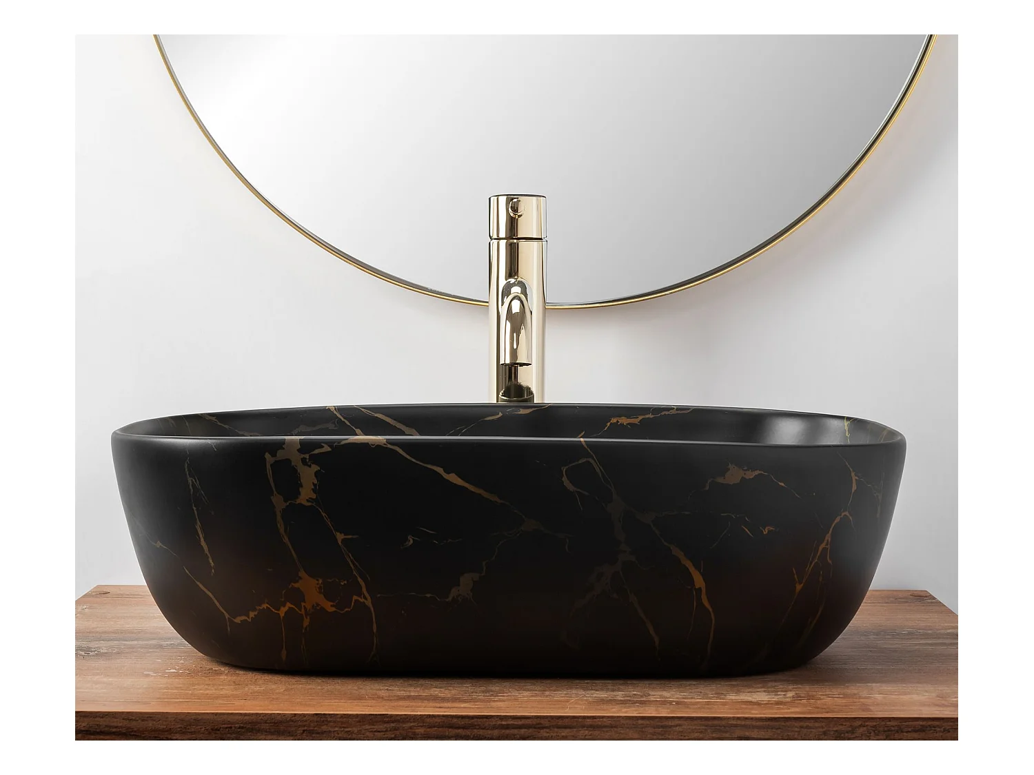 Lavabo Sobre Encimera Rea Belinda Marble Matt Black