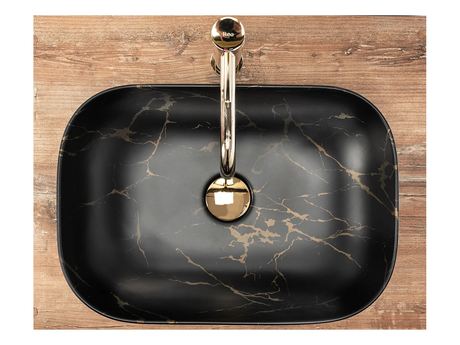 Lavabo Sobre Encimera Rea Belinda Marble Matt Black