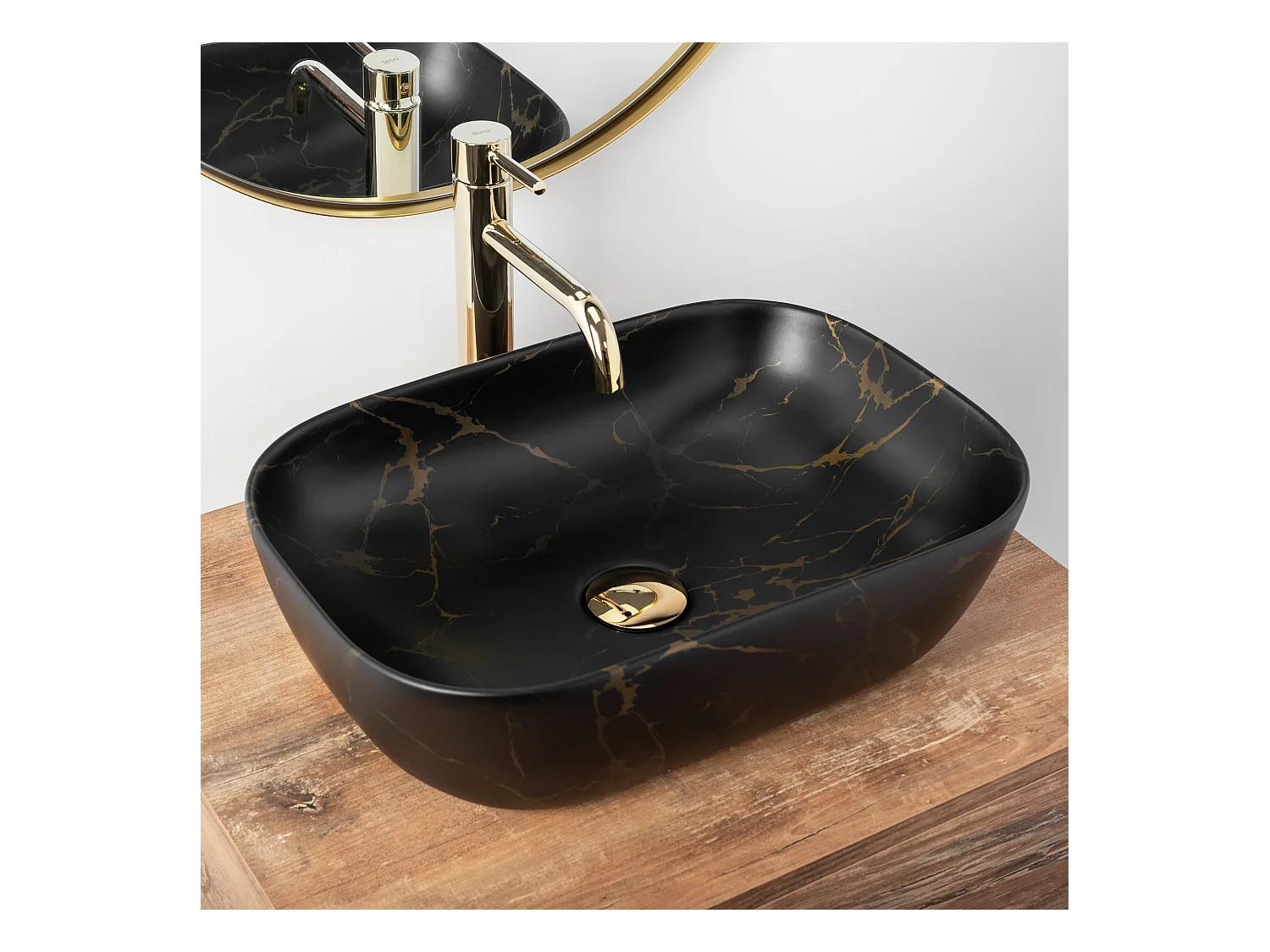 Lavabo Sobre Encimera Rea Belinda Marble Matt Black