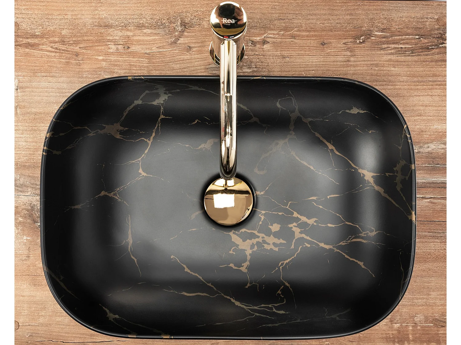 Vasque À Poser Rea Belinda Marble Matt Black