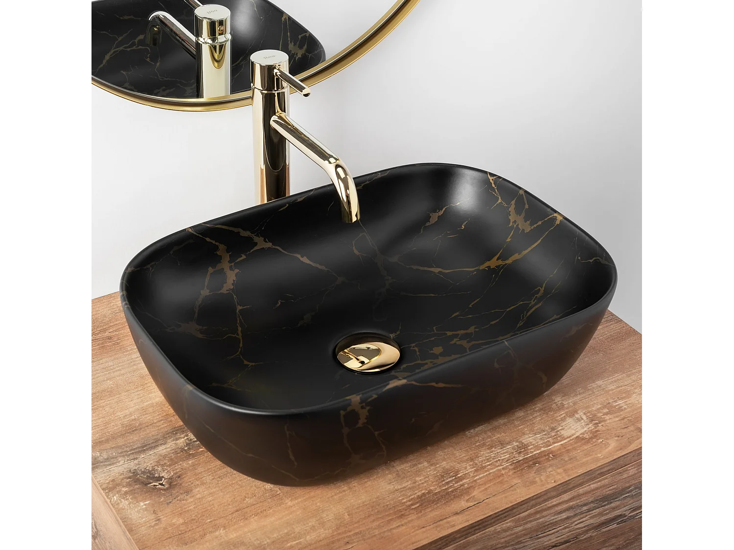 Vasque À Poser Rea Belinda Marble Matt Black