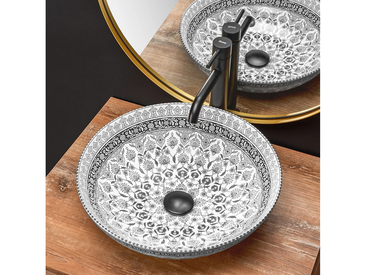 Opzetwastafel Rea Arte Grey White