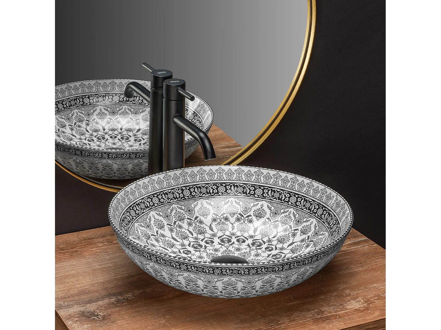 Vasque À Poser Rea Arte Grey White