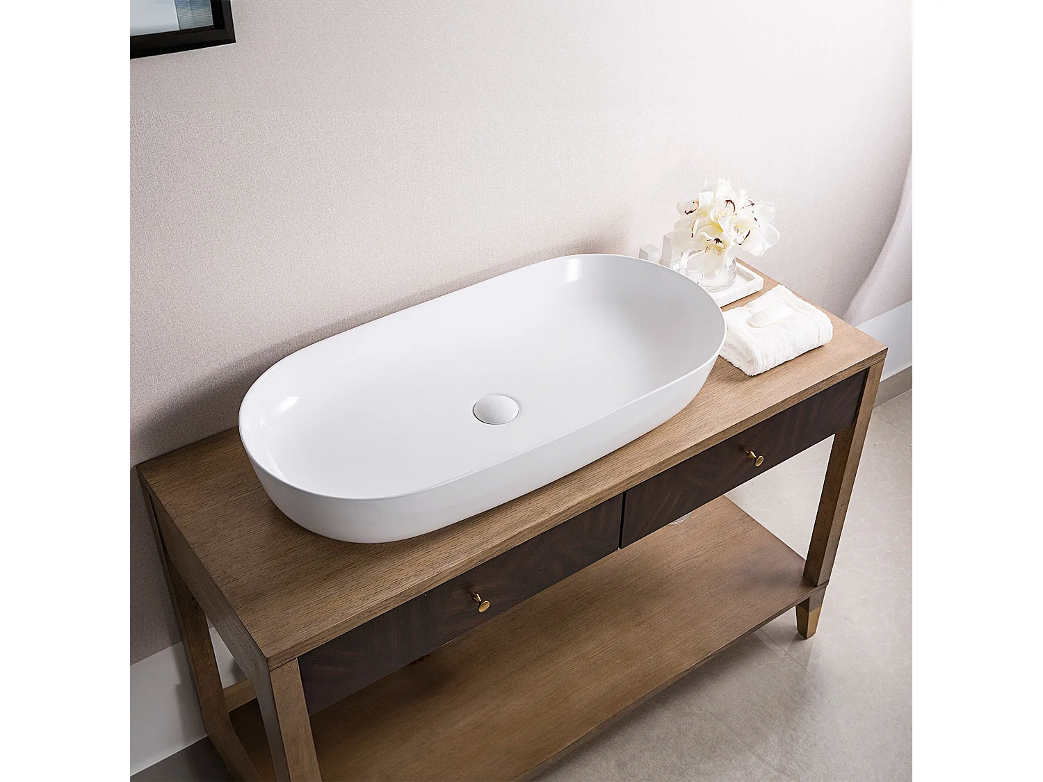 Lavabo Sobre Encimera Rea Cleo 81 White