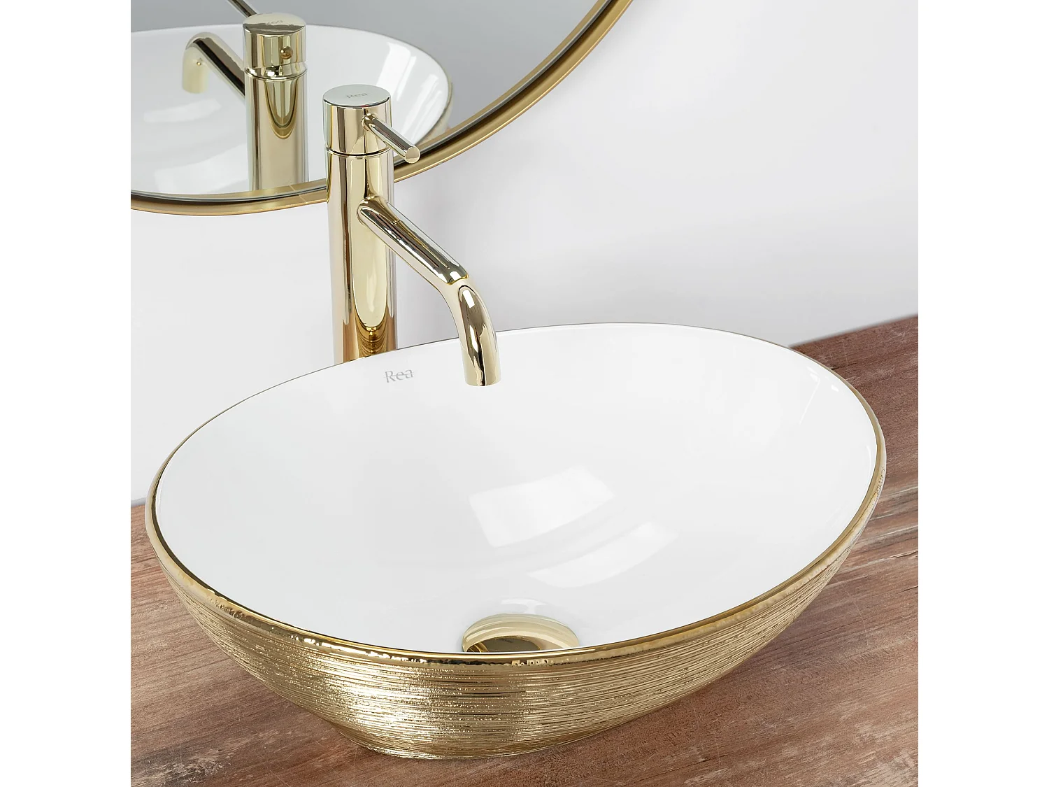 Opzetwastafel Rea Sofia White Gold