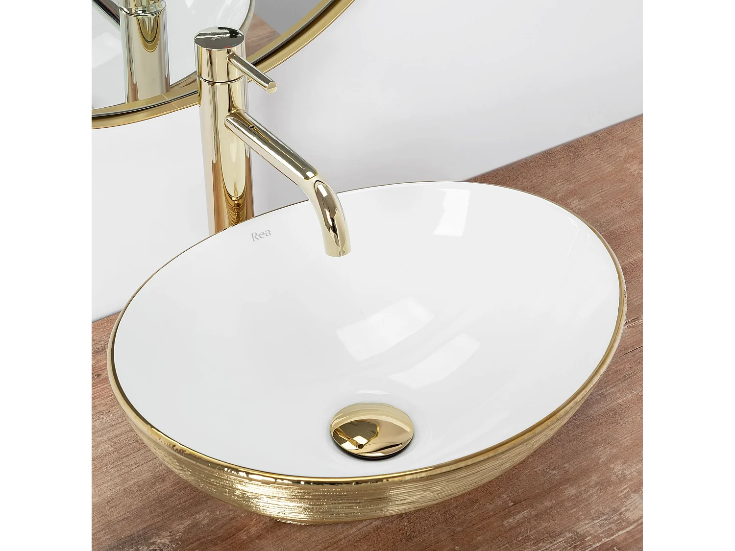 Opzetwastafel Rea Sofia White Gold