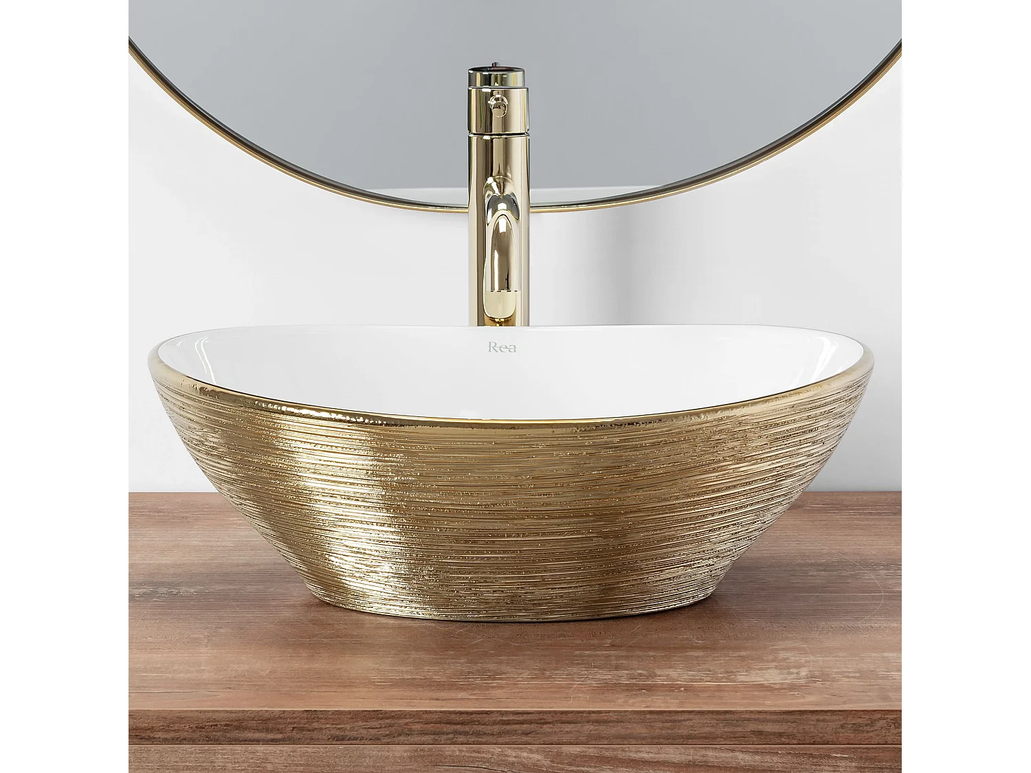 Opzetwastafel Rea Sofia White Gold