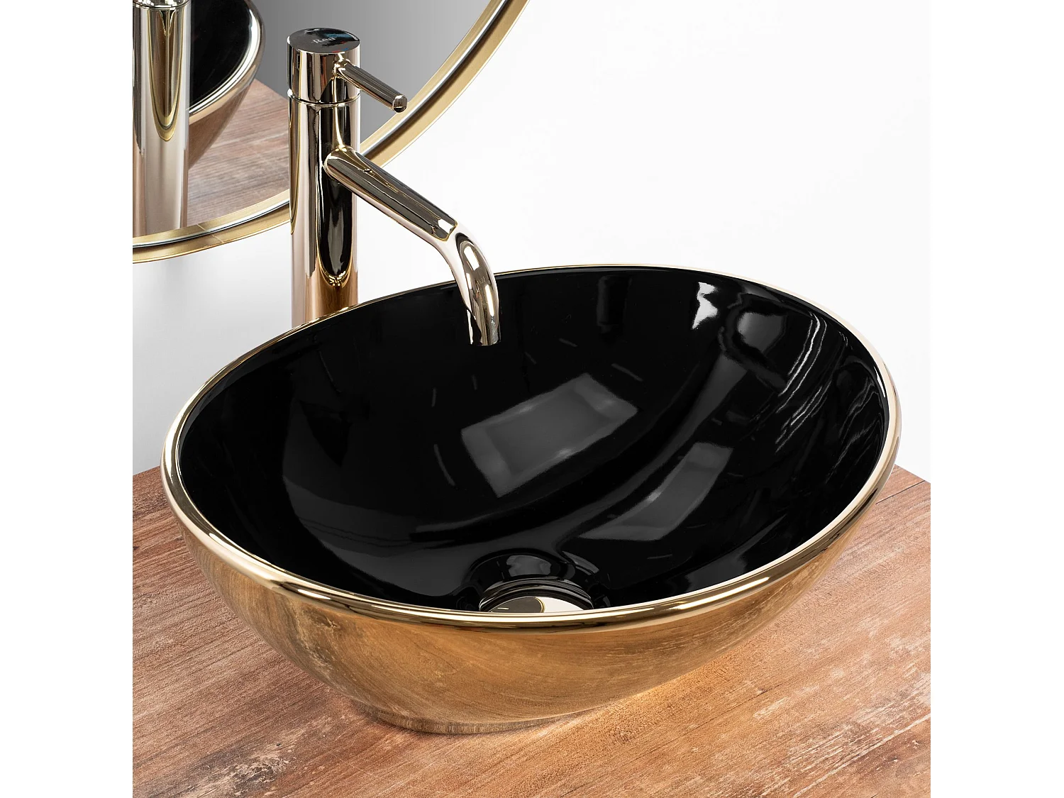 Lavatório De Apoio Rea Sofia In Black Gold